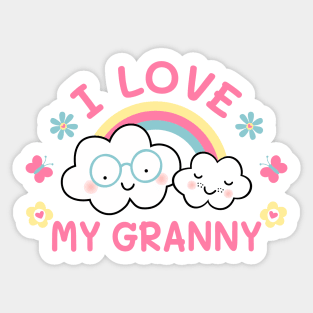 I Love My Granny Sticker